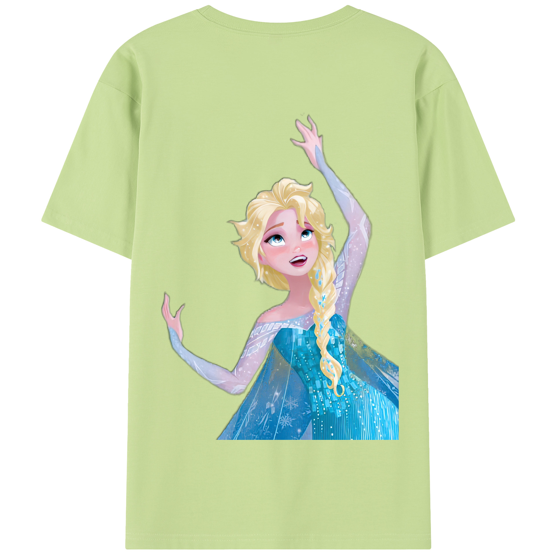 （画像用） アナと雪の女王 アンナ エルサ Frozen Anna Elsa 綿100％半袖Tシャツ（背面プリント）